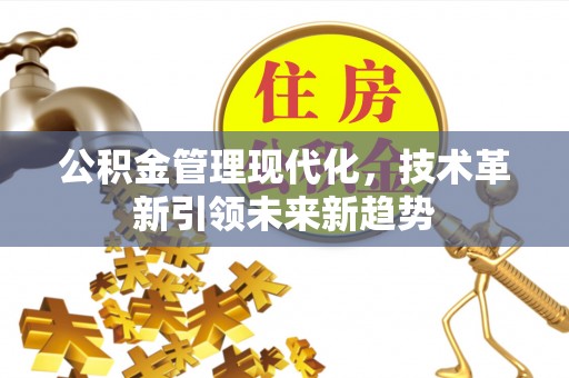 丹棱公积金管理现代化，技术革新引领未来新趋势